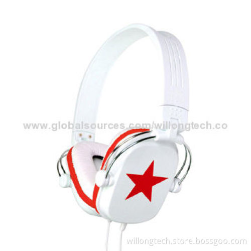 Hot Selling Fashionable Style On-ear Headphones with Mic, 20Hz-20kHz Frequency Range